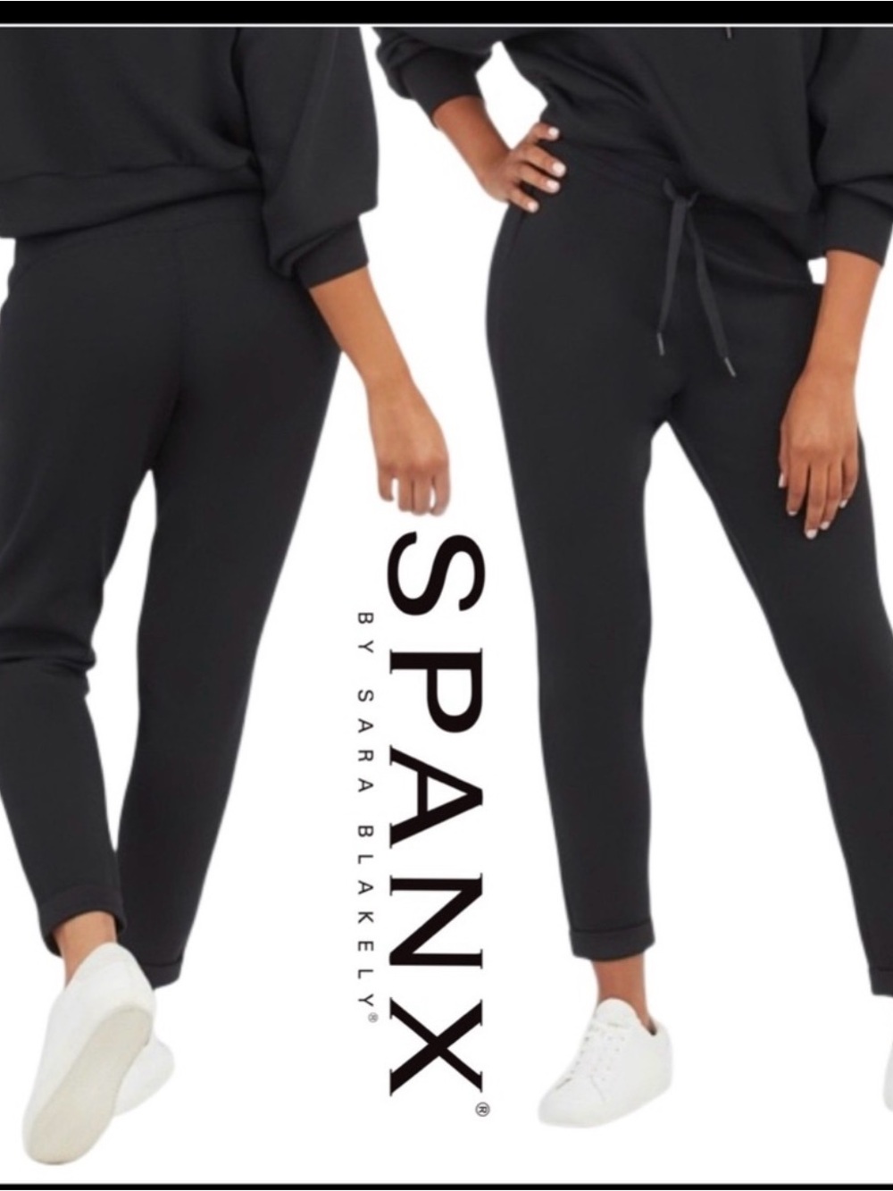 SPANX AIR ESSENTIALS VERY BLACK PANTS NEW NWT SIZE MEDIUM